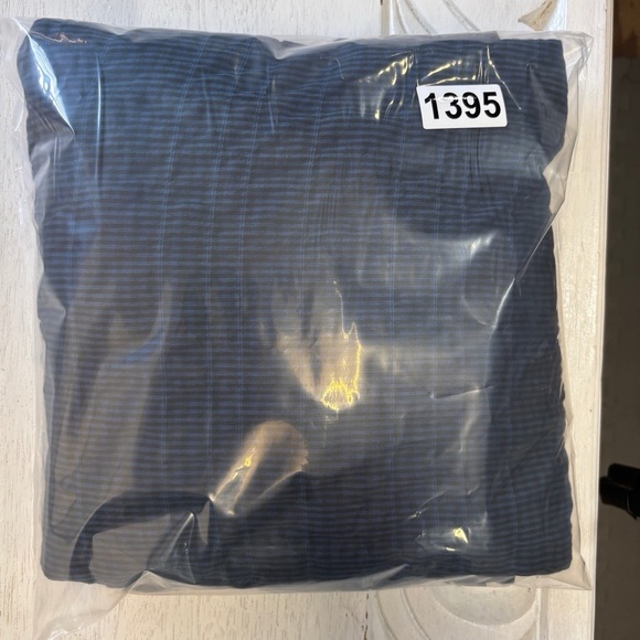 Cut loose tunic blouse navy blue black stripe long sleeveve s cotton tencel - Picture 6 of 6